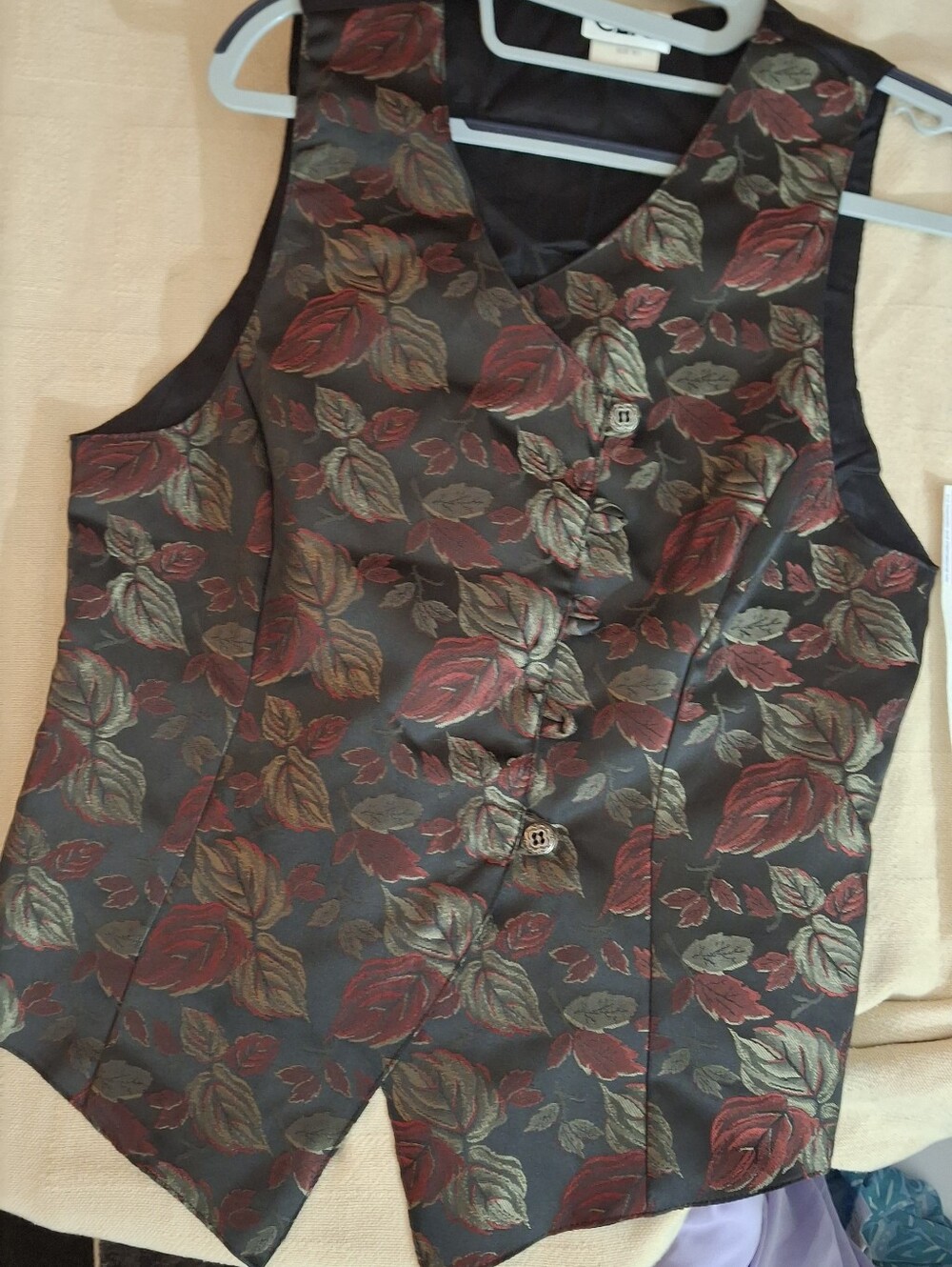 Vintage Clio Floral Brocade Vest Size Medium
